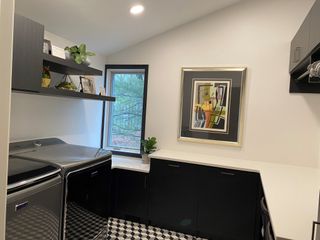 Modern Laundry Room with Black Cabinets, Omaha
