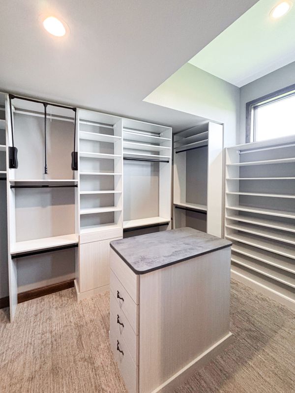 Walk-In Closet with Island and Shoe Wall, Omaha