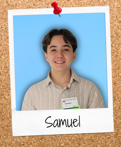 Scholarship student photo pinned to a corkboard