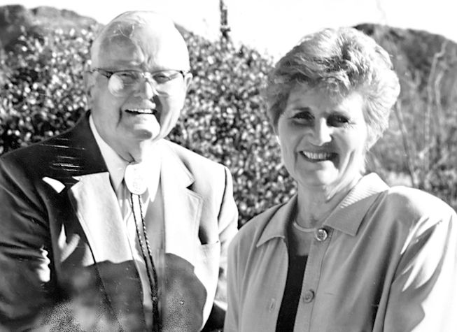 Black and white photo of a couple honored with a scholarship legacy